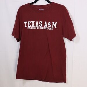Champion T-Shirt M Maroon Mens Texas A&M Engineering Tee